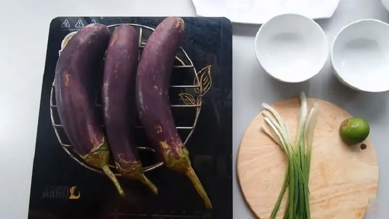 Ingredients for Grilled Eggplant with Scallion Oil